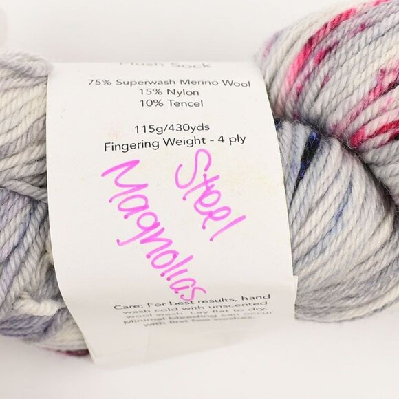 Lolo Did It Plush Sock Yarn Fingering Weight SW Merino 430yd Steel Magnolias - Picture 4 of 4